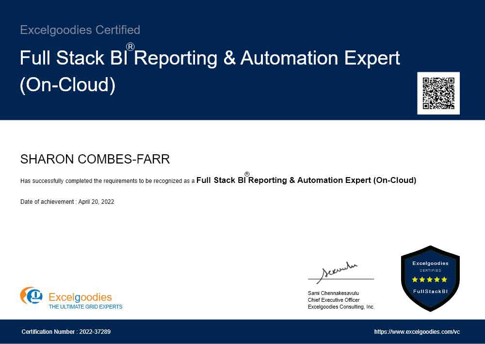 FSBI Reporting & Automation Expert (On-Cloud)